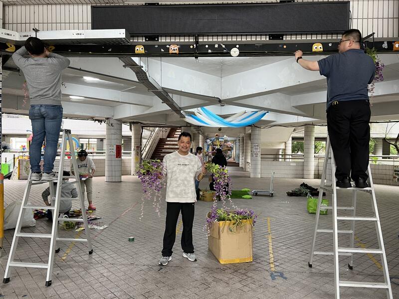 連結到樟樹國小活動場地布置教職員籌備工作花絮